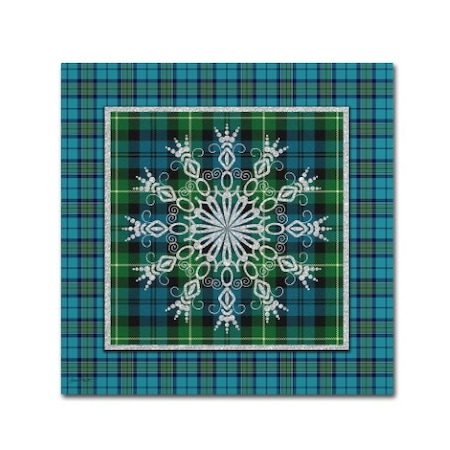 Trademark Fine Art Jean Plout 'Plaid Snowflakes' Canvas Art, 14x14 ALI17054-C1414GG